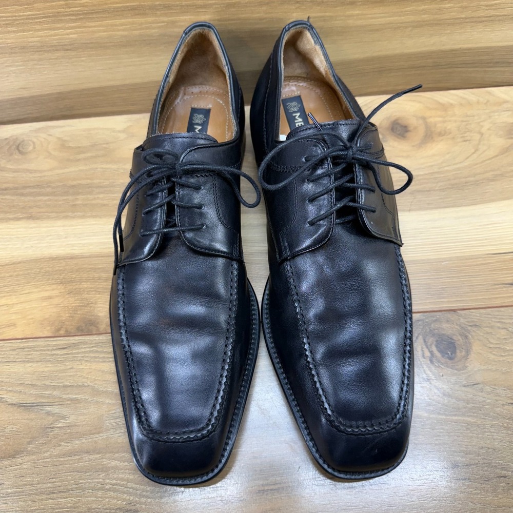 MEZLAN Windham Square Toe Oxfords Mens 10.5 W Black Leather Formal Wedding